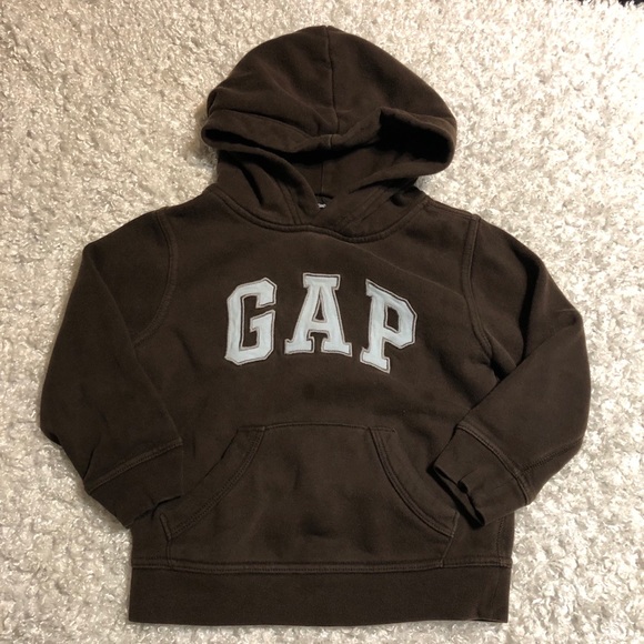 Gap hooded sweatshirt 4T brown lt blue - Picture 2 of 7